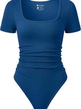 Chic Ruched Waist Short Sleeve Bodysuit for Women - Perfect Travel Essential